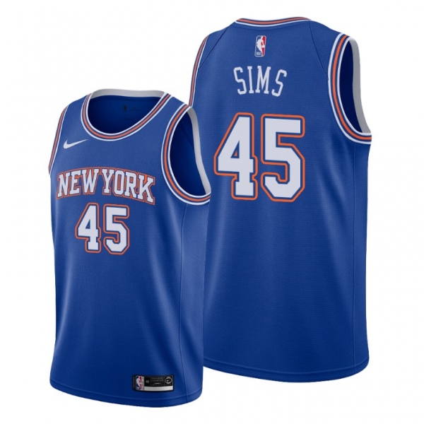 Jericho Sims 2021 NBA Draft New York Knicks Blue Statement Edition Jersey #45