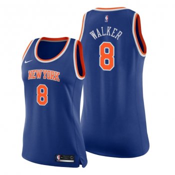 Women New York Knicks #8 Kemba Walker Icon Edition Blue Jersey 2021 Trade