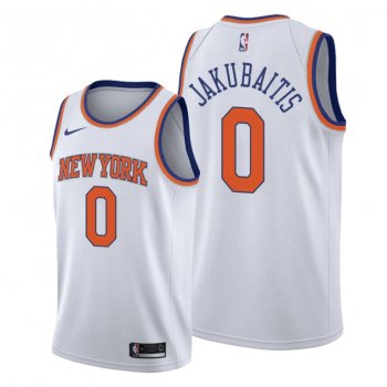 Rokas Jakubaitis 2021 NBA Draft New York Knicks White Association Edition Jersey #0