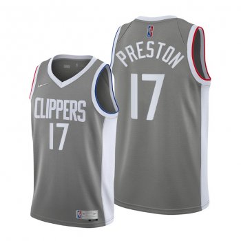 Jason Preston 2021 NBA Draft LA Clippers Grey Earned Edition Jersey #17