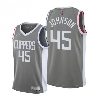 Keon Johnson 2021 NBA Draft LA Clippers Grey Earned Edition Jersey #45