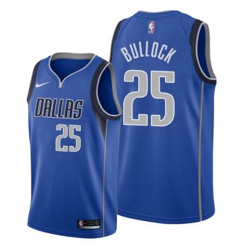 Reggie Bullock 2021 Trade Dallas Mavericks Blue Icon Edition Jersey #25