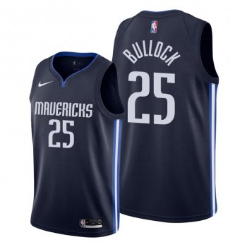 Reggie Bullock 2021 Trade Dallas Mavericks Navy Statement Edition Jersey #25