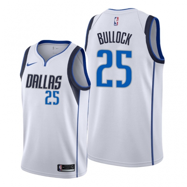 Reggie Bullock 2021 Trade Dallas Mavericks White Association Edition Jersey #25