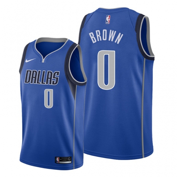 Sterling Brown 2021 Trade Dallas Mavericks Blue Icon Edition Jersey #0