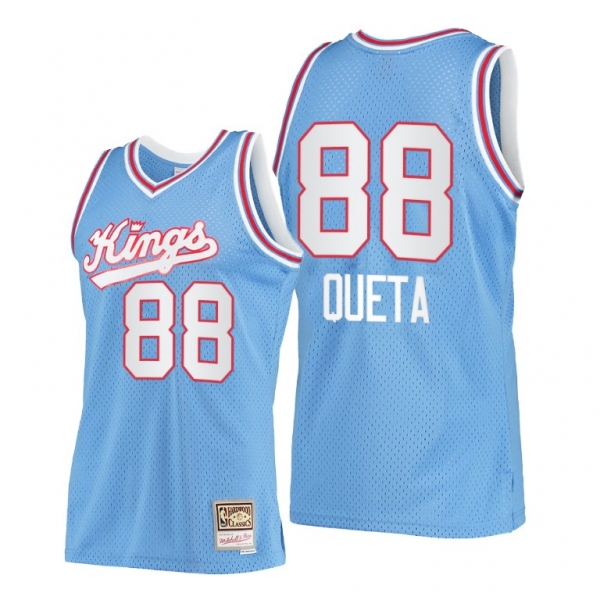 Neemias Queta Sacramento Kings #88 Blue Hardwood Classics Jersey 2021 NBA Draft