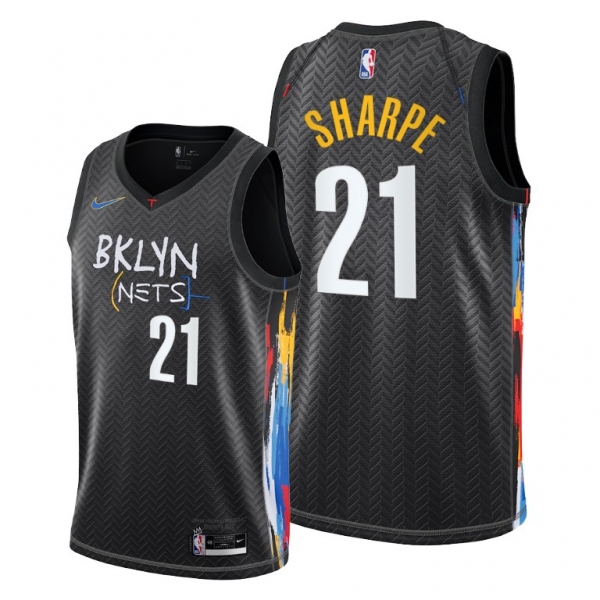 DayRon Sharpe 2021 NBA Draft Brooklyn Nets Black City Edition Jersey #21