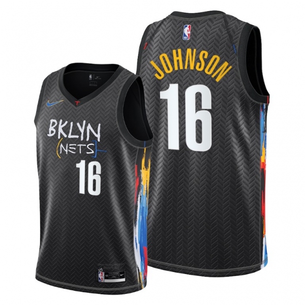 James Johnson 2021 Trade Brooklyn Nets Black City Edition Jersey #16