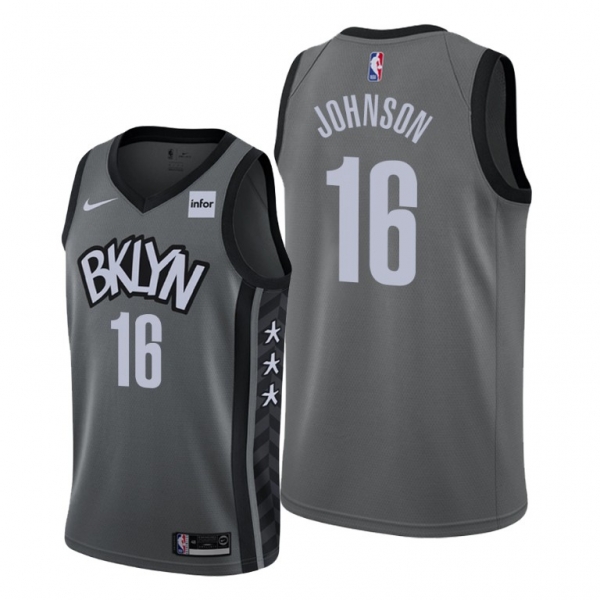 James Johnson 2021 Trade Brooklyn Nets Gray Statement Edition Jersey #16