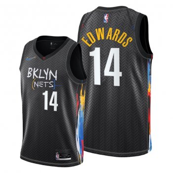 Kessler Edwards 2021 NBA Draft Brooklyn Nets Black City Edition Jersey #14