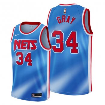 RaiQuan Gray 2021 NBA Draft Brooklyn Nets Blue Classic Edition Jersey #34