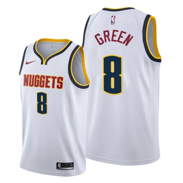 Jeff Green 2021 Trade Denver Nuggets White Association Edition Jersey #8