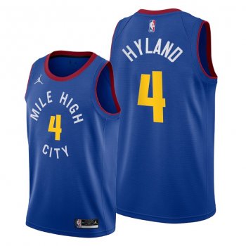 Nah'Shon Hyland 2021 NBA Draft Denver Nuggets Blue Statement Edition Jersey #4