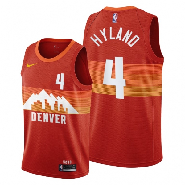 Nah'Shon Hyland 2021 NBA Draft Denver Nuggets Orange City Edition Jersey #4