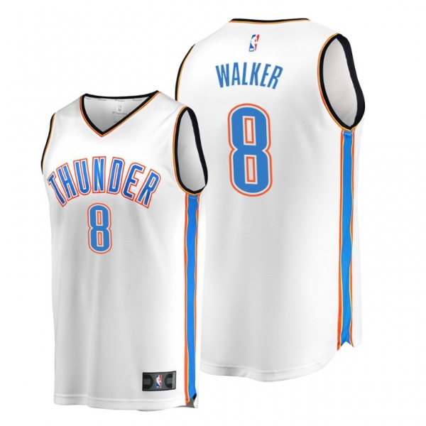 Oklahoma City Thunder #8 Kemba Walker White Replica Jersey 2021 Trade