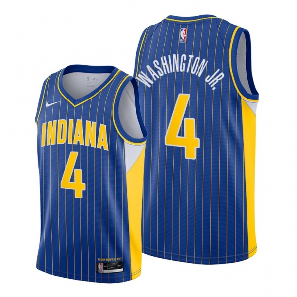 Duane Washington Jr. 2021 NBA Draft Indiana Pacers Blue City Edition Jersey #4