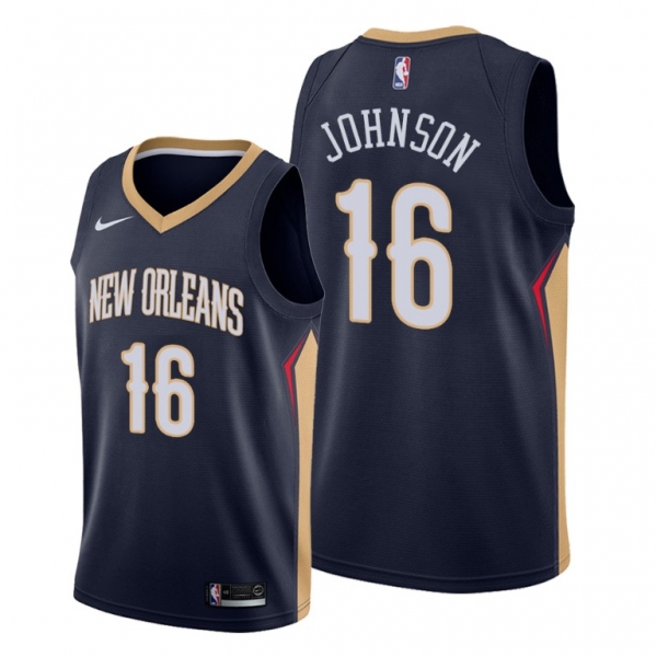 New Orleans Pelicans #16 James Johnson Navy Icon Edition Jersey 2021 Trade