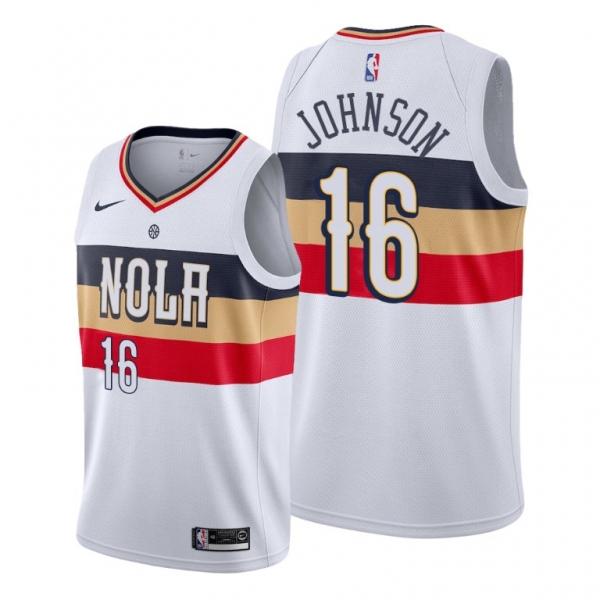 New Orleans Pelicans #16 James Johnson White Earned Edition Jersey 2021 Trade