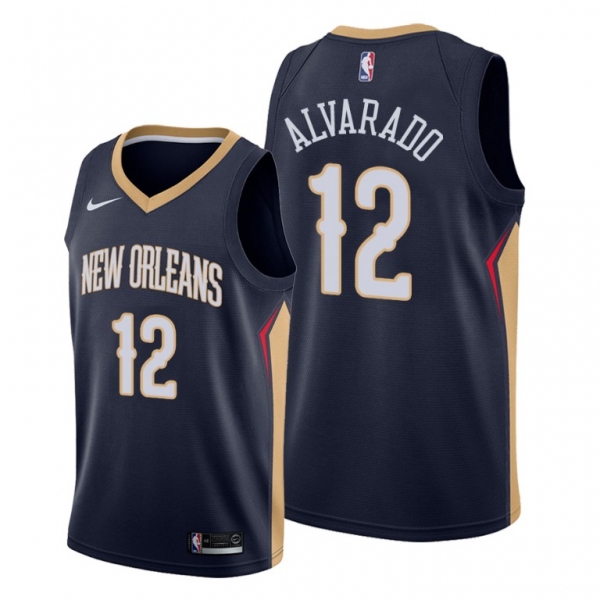 Jose Alvarado 2021 NBA Draft New Orleans Pelicans Navy Icon Edition Jersey #12