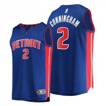 Cade Cunningham Detroit Pistons #2 Blue 2021 NBA Draft 1st Round Pick Jersey Replica