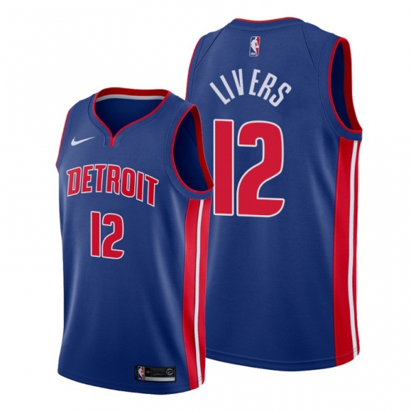 Isaiah Livers 2021 NBA Draft Detroit Pistons Blue Icon Edition Jersey #12