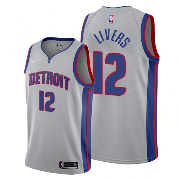 Isaiah Livers 2021 NBA Draft Detroit Pistons Gray Statement Edition Jersey #12