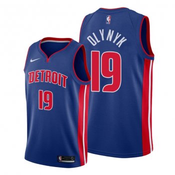 Kelly Olynyk 2021 Trade Detroit Pistons Blue Icon Edition Jersey #19