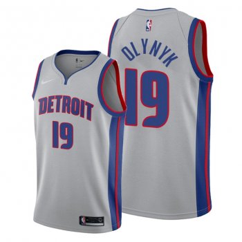 Kelly Olynyk 2021 Trade Detroit Pistons Gray Statement Edition Jersey #19