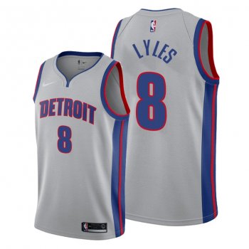 Trey Lyles 2021 Trade Detroit Pistons Gray Statement Edition Jersey #8