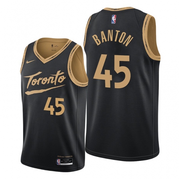 Dalano Banton 2021 NBA Draft Toronto Raptors Black City Edition Jersey #45