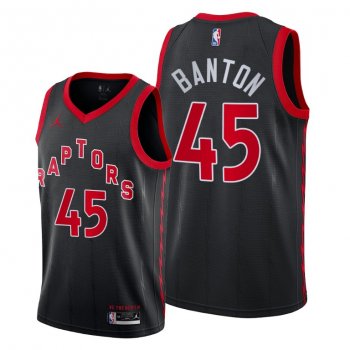 Dalano Banton 2021 NBA Draft Toronto Raptors Black Statement Edition Jersey #45