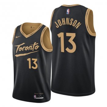 David Johnson 2021 NBA Draft Toronto Raptors Black City Edition Jersey #13