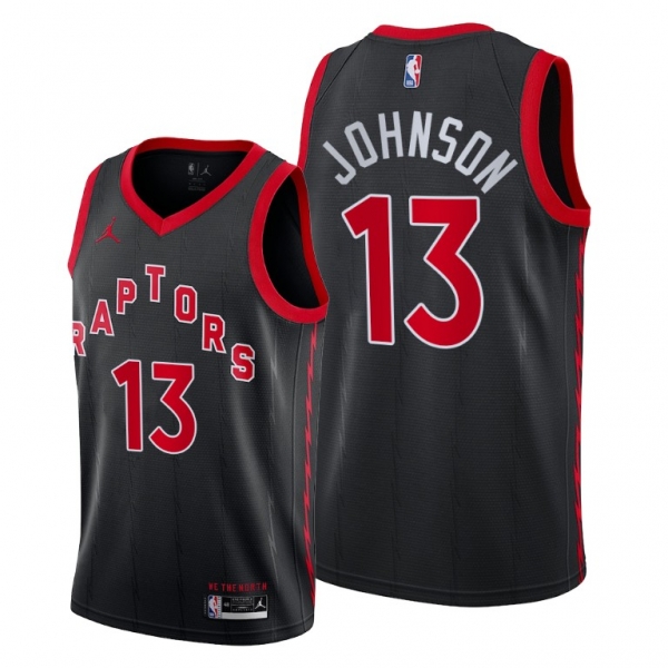 David Johnson 2021 NBA Draft Toronto Raptors Black Statement Edition Jersey #13