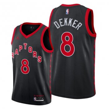 Sam Dekker 2021 Trade Toronto Raptors Black Statement Edition Jersey #8