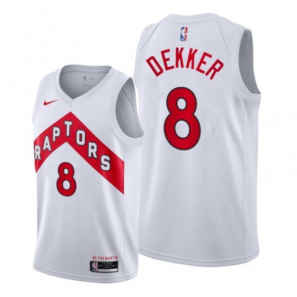 Sam Dekker 2021 Trade Toronto Raptors White Association Edition Jersey #8