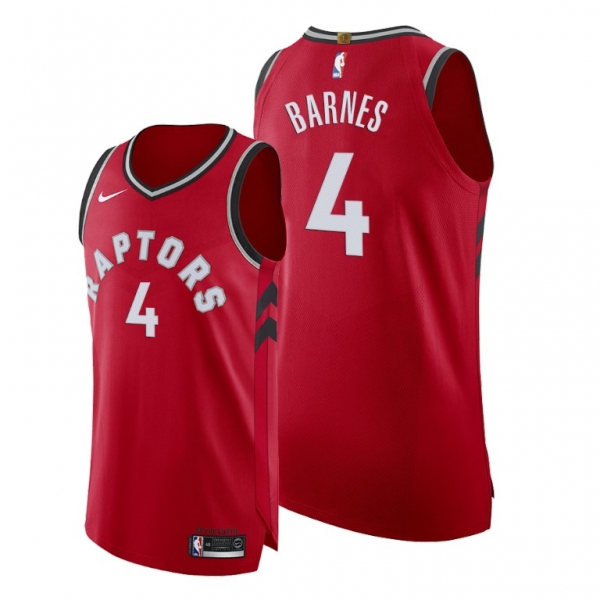 Raptors #4 Scottie Barnes Red Authentic Jersey 2021 NBA Draft