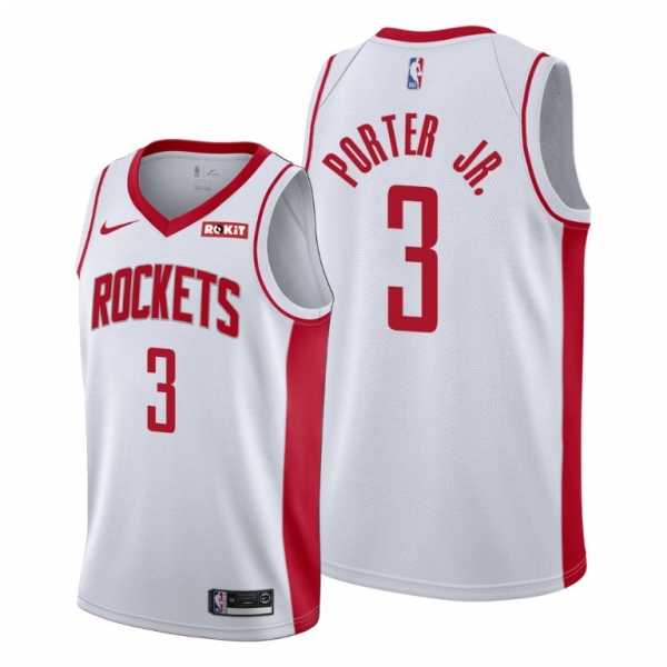 Houston Rockets #3 Kevin Porter Jr. White Association Edition Jersey 2021 trade