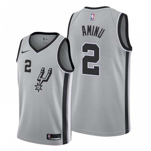 Al-Farouq Aminu 2021 Trade San Antonio Spurs Gray Statement Edition Jersey #2