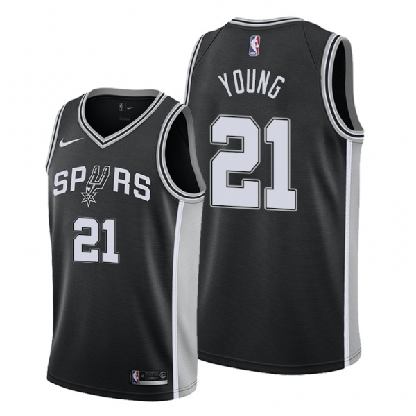 Thaddeus Young 2021 Trade San Antonio Spurs Black Icon Edition Jersey #21