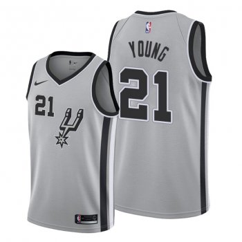 Thaddeus Young 2021 Trade San Antonio Spurs Gray Statement Edition Jersey #21