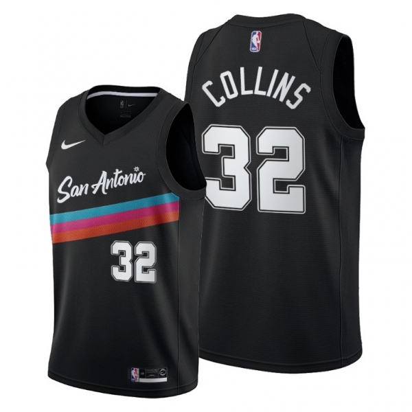 Zach Collins 2021 Trade San Antonio Spurs Black City Edition Jersey #32