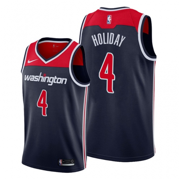 Aaron Holiday 2021 Trade Washington Wizards Navy Statement Edition Jersey #4