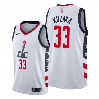 Kyle Kuzma 2021 Trade Washington Wizards White City Edition Jersey #33