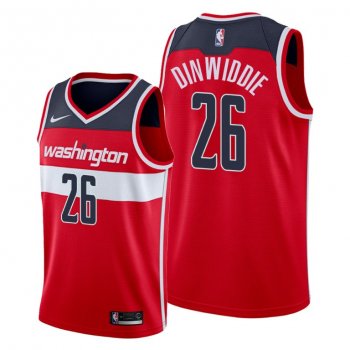 Spencer Dinwiddie 2021 Trade Washington Wizards Red Icon Edition Jersey #26