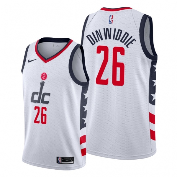 Spencer Dinwiddie 2021 Trade Washington Wizards White City Edition Jersey #26