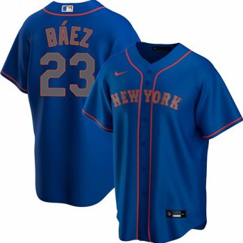 Men's #23 Javier Báez New York Mets Trade Jersey Royal Special Replica - All Stitched