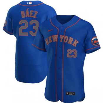 Men's #23 Javier Báez New York Mets Trade Jersey Royal Special Authentic - All Stitched