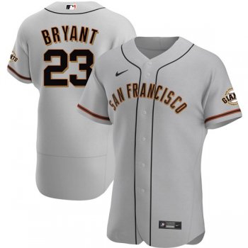 Men's #23 Kris Bryant San Francisco Giants Trade Jersey Gray Authentic - All Stitched