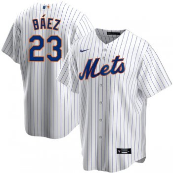 Youth Youth's #23 Javier Báez New York Mets Trade Jersey White Replica - All Stitched