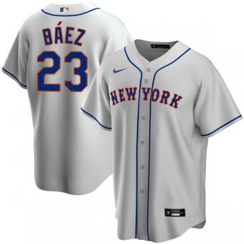 Youth Youth's #23 Javier Báez New York Mets Trade Jersey Gray Replica - All Stitched